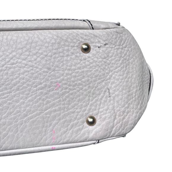 COLE HAAN Large Soft Ivory Pebbled Leather Tote with Gold Hardware (T) - Picture 11 of 13